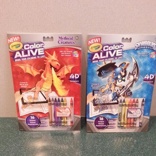 Skylanders And Mythical Creatures Crayola Color Alive Action Coloring Pages Set Straight From Us Books Stationery On Carousell