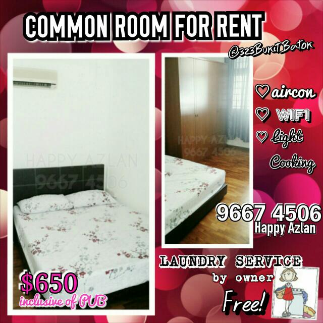 Blk 323 Bukit Batok BIG BEAUTIFUL COMMON ROOM RENTAL, Furniture & Home