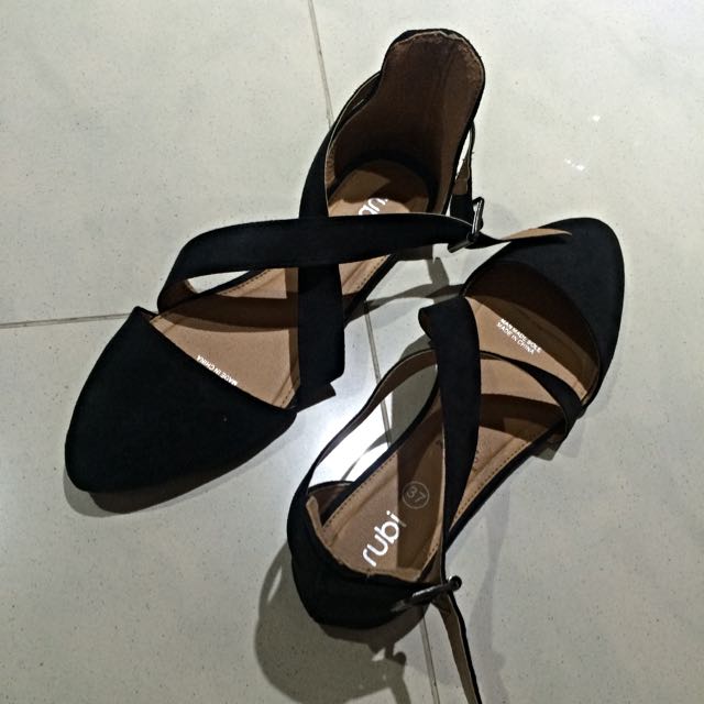 strappy pointed toe flats