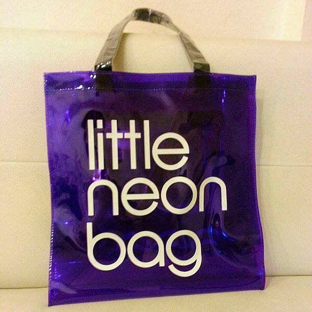 Authentic Bloomingdales Purple Neon Tote, Luxury, Bags & Wallets on  Carousell