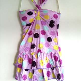 Brand New Purple Poka Dots Swimwear