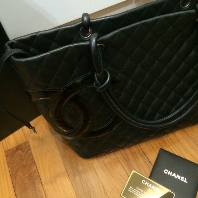 Chanel Large Tote Bag (Black/Hot Pink Lining), Luxury, Bags