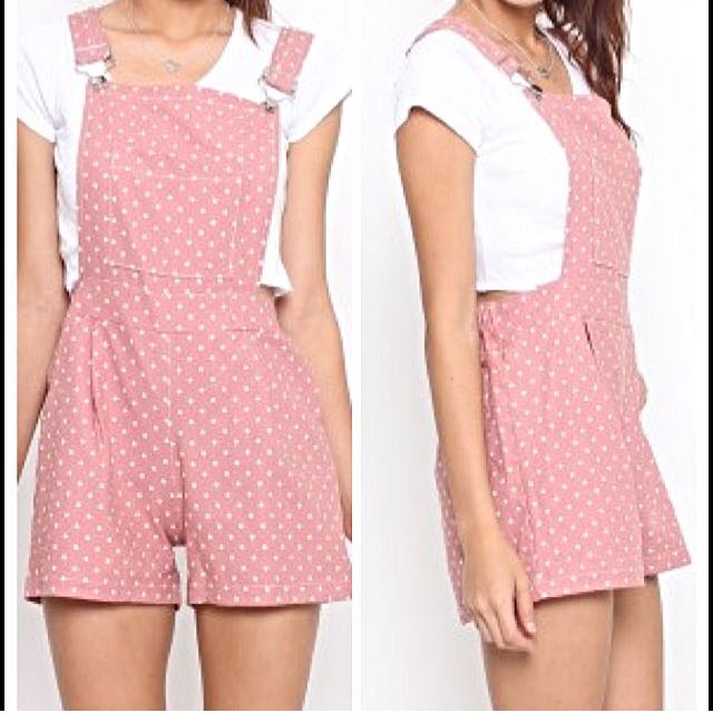 Pink polka dot overalls Outlet