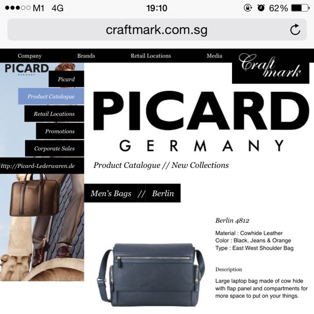 Picard ladies handbag BERLIN 37 cm black - Handbag
