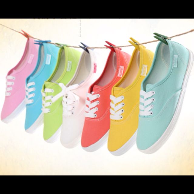 multi coloured canvas shoes