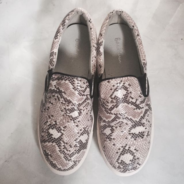 snakeskin slip ons