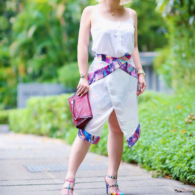 Holographic on sale green skirt