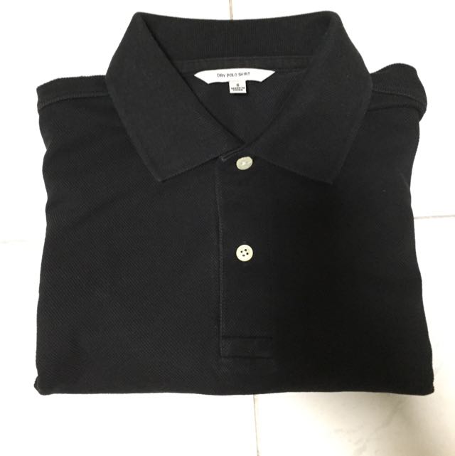 Black Uniqlo Polo-T, Men's Fashion, Tops & Sets, Tshirts & Polo Shirts ...