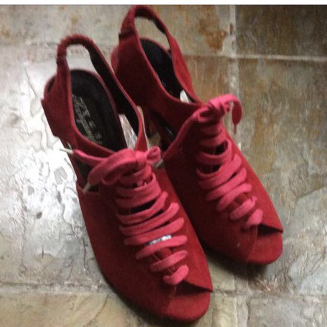 Red Sneaker Heels, Women's Fashion on 