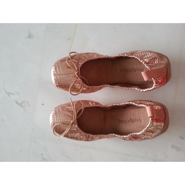 rose gold ballerina flats
