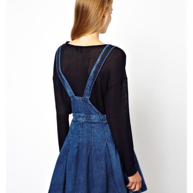 Asos lace pinafore pleated midi dress clearance