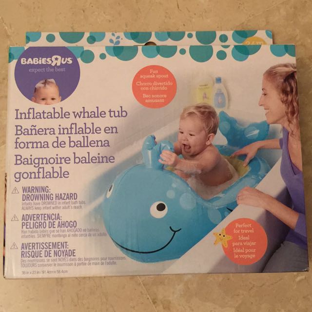 Whale Babies R Us Inflatable Baby Tub Toys Games Bath Toys