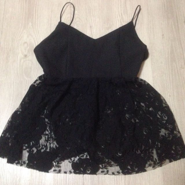lace peplum cami top