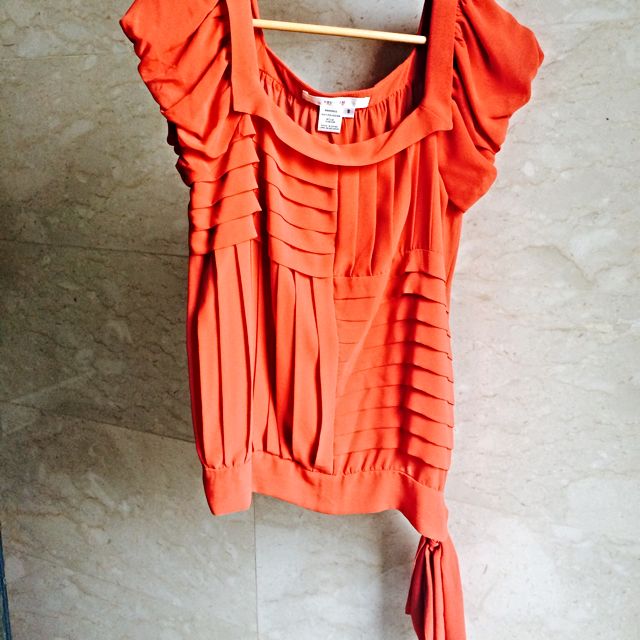 orange chiffon blouse