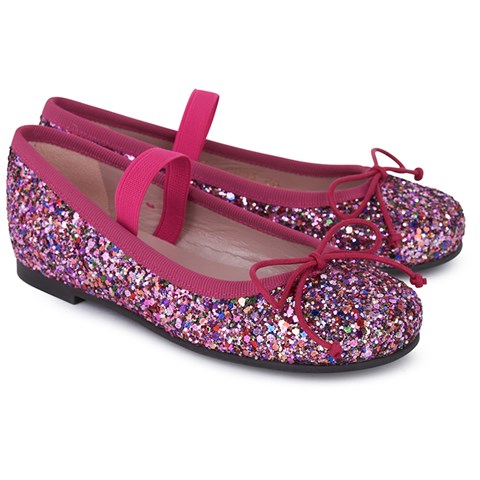 girls glitter ballet pumps