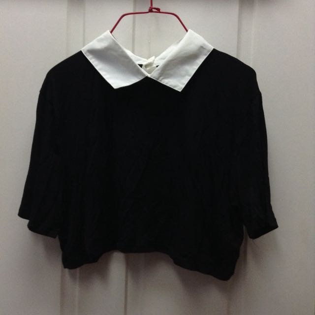 Reserved) Peter Pan Collar Crop Top 