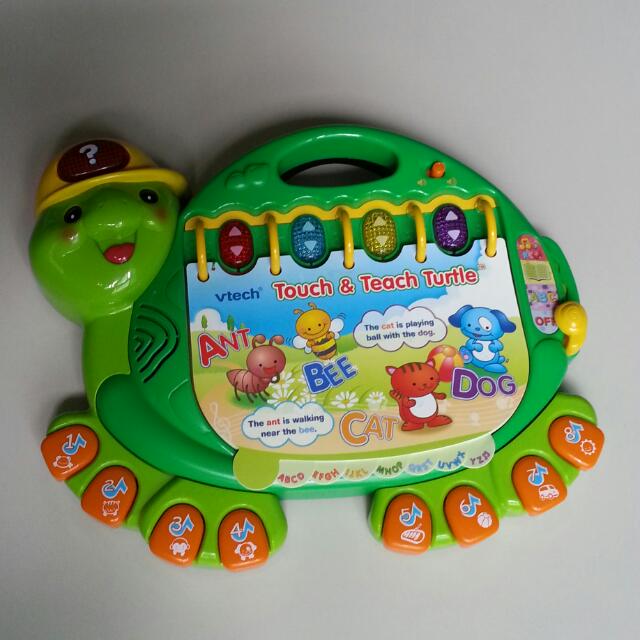 Pre-loved Vtech Touch And Teach Turtle, Babies & Kids, Infant Playtime ...