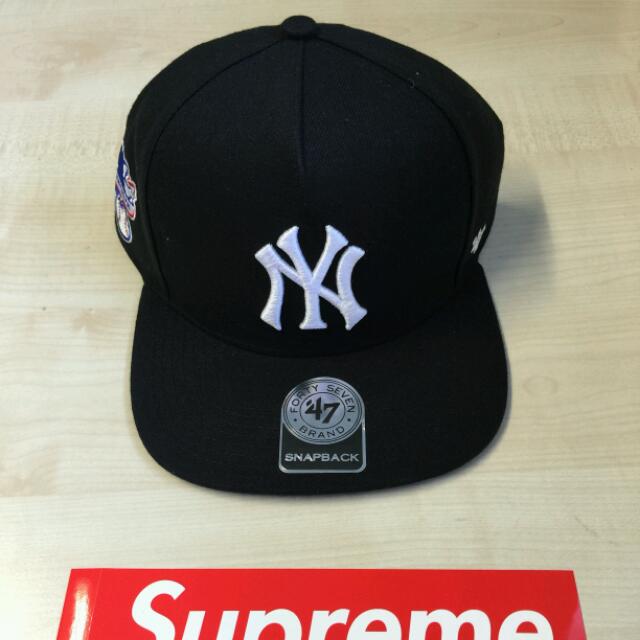 SS15 Supreme x Yankees x 47 Brand Navy 5-panel Cap Hat