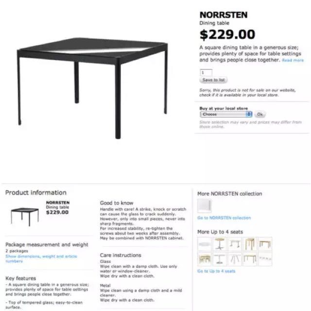 Ikea Norrsten Dining Table Furniture On Carousell