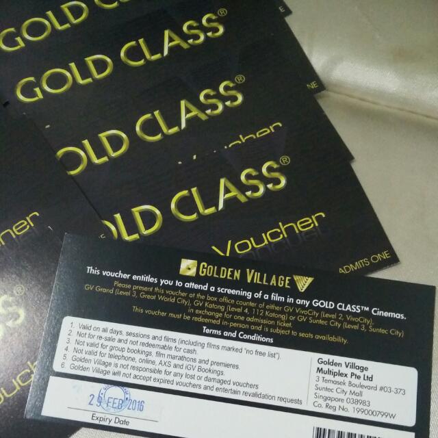 Selling One Set Of Gv Gold Class Ticket Consist Of 2 Gold Class Ticket