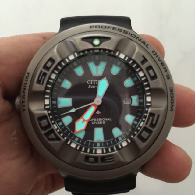 Citizen Promaster Ecozilla BJ8041 09E Matte Titanium Finished Nice Military Looking No Box Mint Conditions