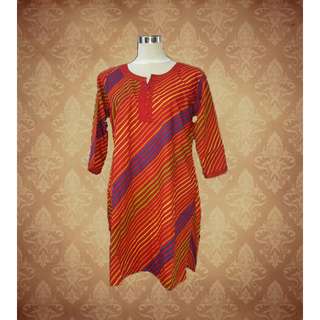 XL Colourful Red Striped Tunic