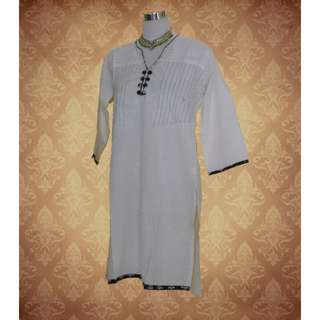 L Wonderful White Cotton Kurti / Tunic
