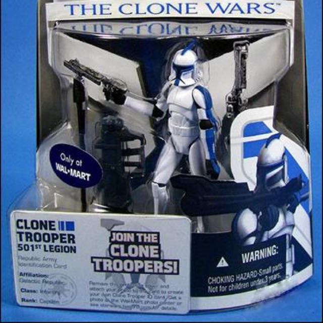 Star Wars The Clone Wars 501st Legion Clone Trooper(Phase I/1) With Card  Holder (Walmart Exclusive)