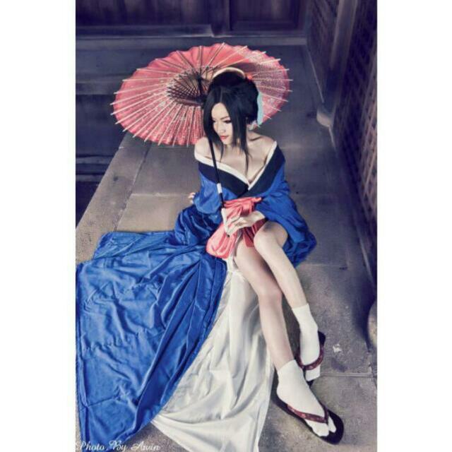 Get Wallpaper Jigoku Shoujo Hell Girl Hone Onna Cosplay Yukata Bright Blue For Free