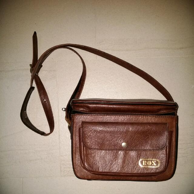 TOP* w/ KEY Brown Hard Rox GERMANY 1980s Camera Bag Case TLR Photo