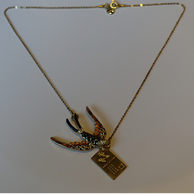 Mimco Gold Swallow Letter Necklace