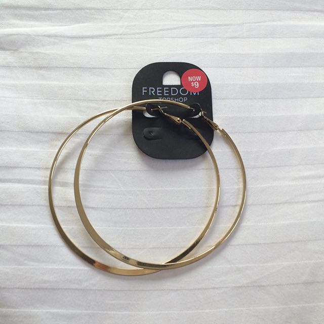 Topshop Freedom Big Loop Gold Earrings Women s Fashion Jewelry Organisers Earrings on Carousell