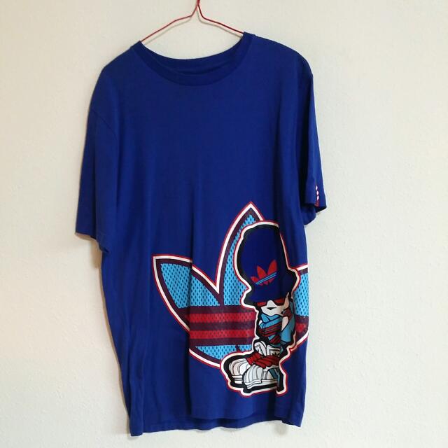 XL: Adidas Royal Blue T-shirt - Cotton, Big Size, Male, Cute Cartoon Logo,  Men's Fashion, Tops u0026 Sets, Tshirts u0026 Polo Shirts on Carousell
