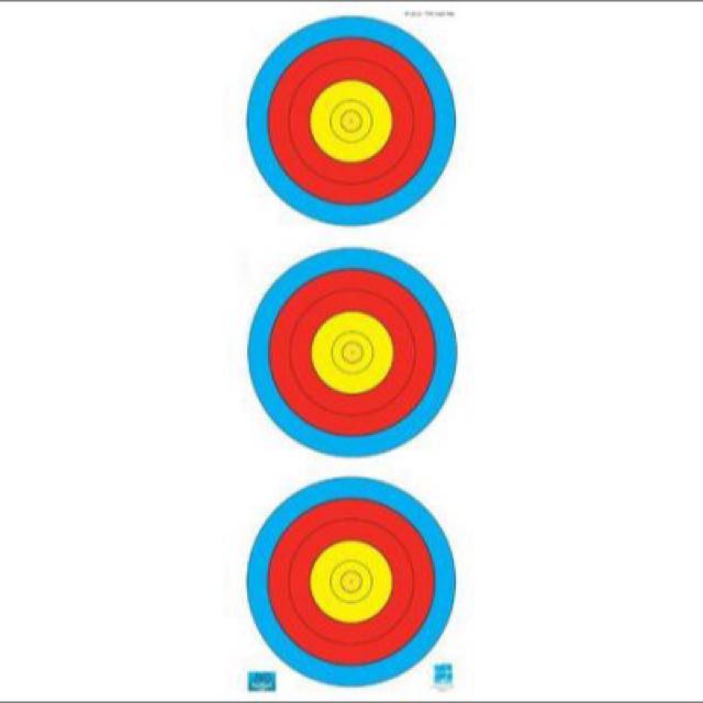JVD 3x20cm 3 Spot Vertical World Archery Target Face Standard. (Archery