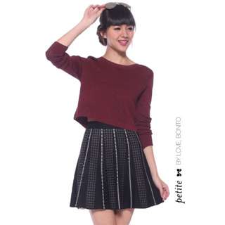 BNIB Love Bonito Petite Shanae Printed Knit Mini Skirt, Size S