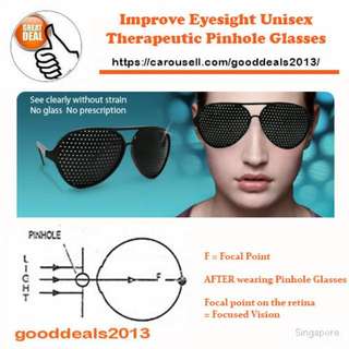 Improve Eyesight Therapeutic Unisex Pinhole Glasses / Spectacles for Vision Care (Suitable for Adults & Children)