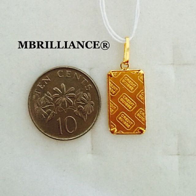 Credit Suisse Gold Bar Pendant, Men's 