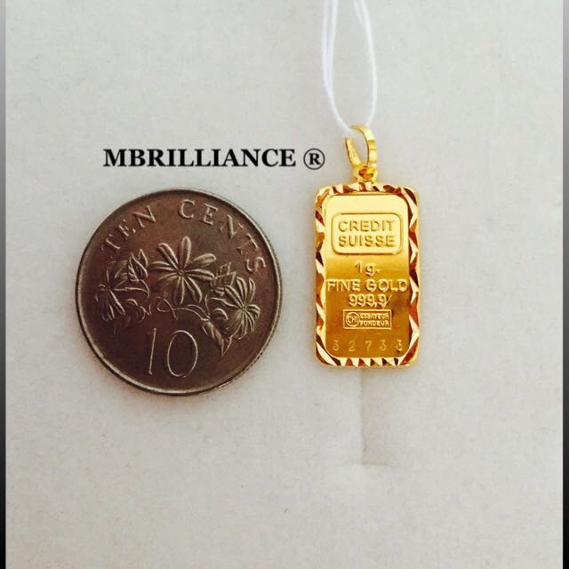 Credit Suisse Gold Bar Pendant 999 Gold Electronics On Carousell
