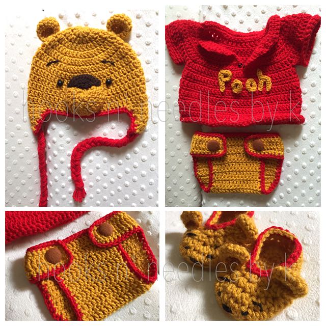 RESERVED Winnie The Pooh Crochet Outfit Set Babies Kids Babies