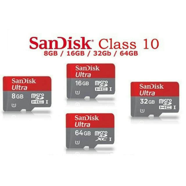 Sandisk Ultra Class 10 SD Cards, Computers & Tech, Parts & Accessories