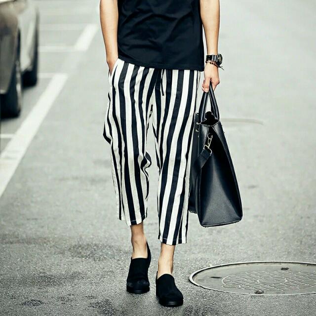 mens linen striped pants