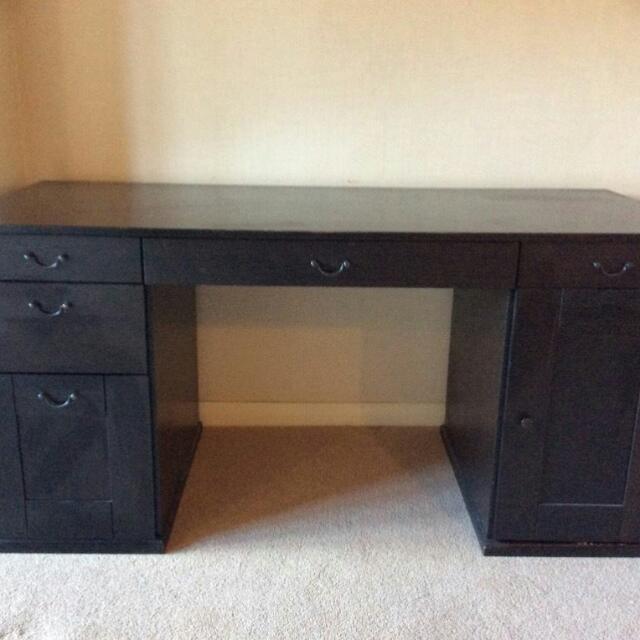Reserved Ikea Alve Pine Wood Desk Home Furniture On Carousell
