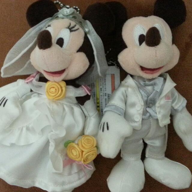 mickey and minnie wedding plush