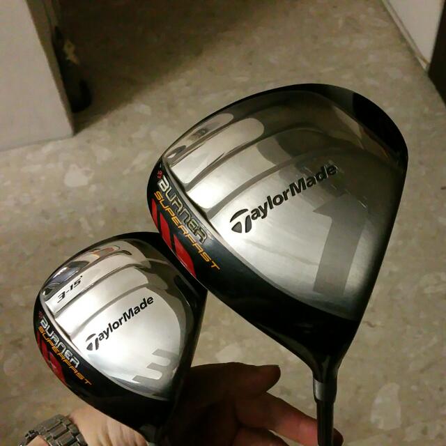 Golf DRIVER and 3 WOOD set Taylor made Burner Superfast, Sports