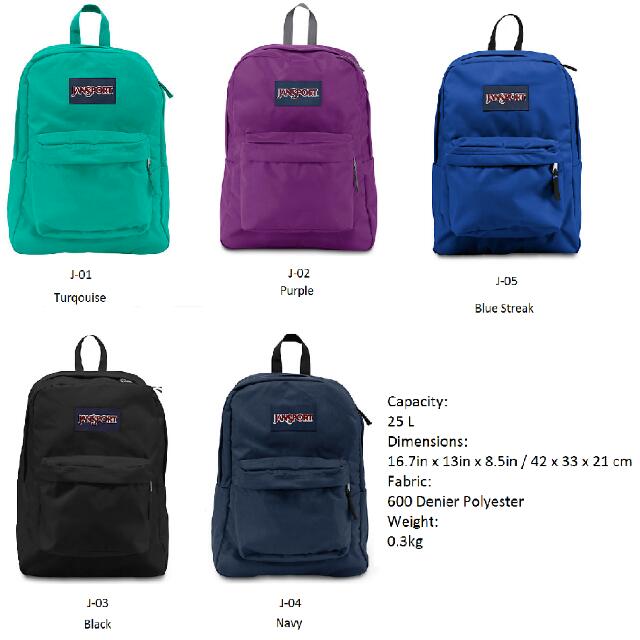 jansport superbreak size