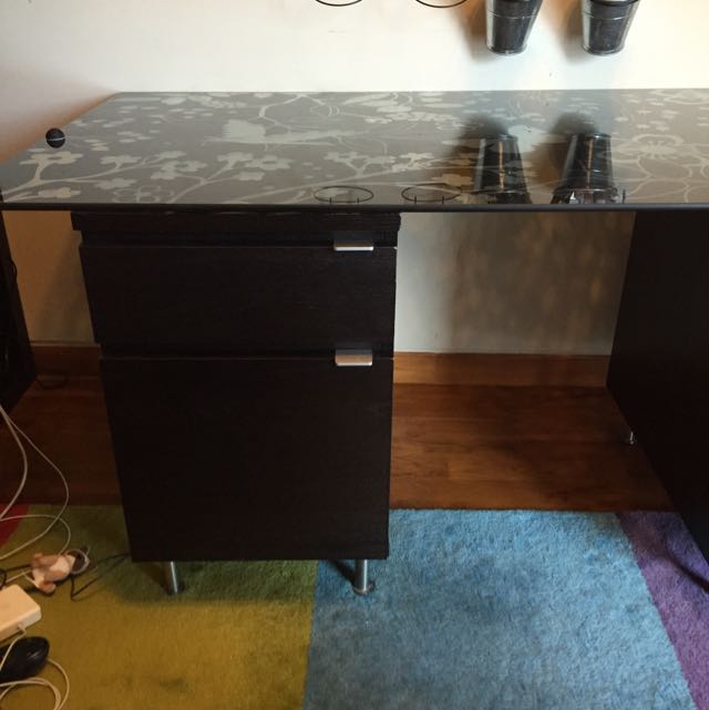 Desk With 2 File Drawers, Furniture & Home Living, Furniture, Tables