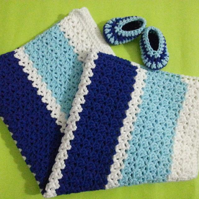Handmade Crochet Milk Cotton Baby Blanket, Babies & Kids, Bathing