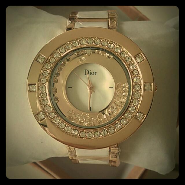 Dior women's hotsell watch rose gold