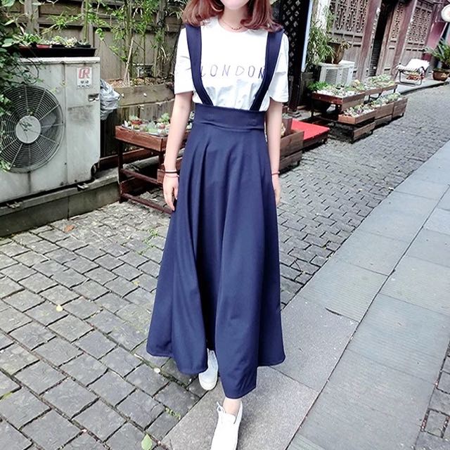 High waisted shop pinafore skirt