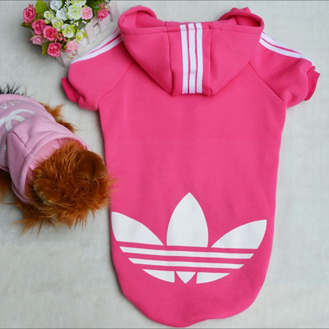 pink adidas dog hoodie